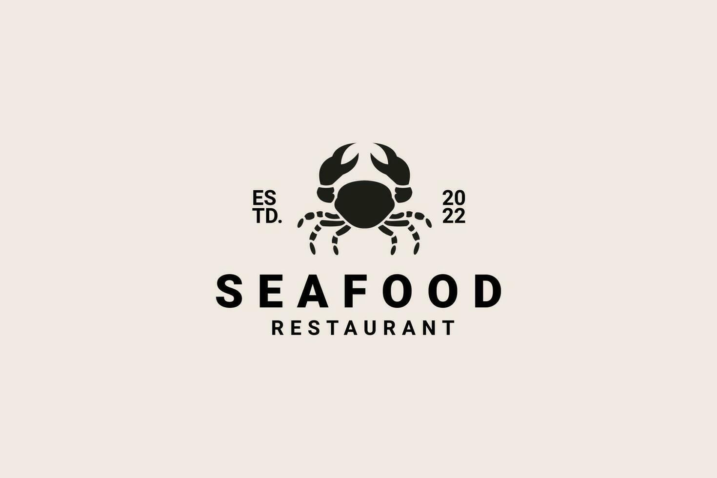 Meeresfrüchte-Restaurant-Logo-Design-Vorlage, Vintage-Konzept vektor