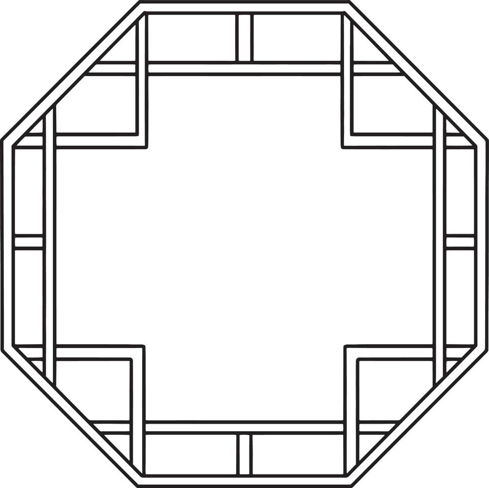 Chinesisches achteckiges Fenster isolierte Malseite vektor