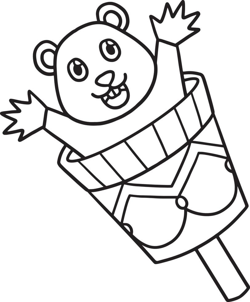 Murmeltier-Marionette isolierte Malseite für Kinder vektor