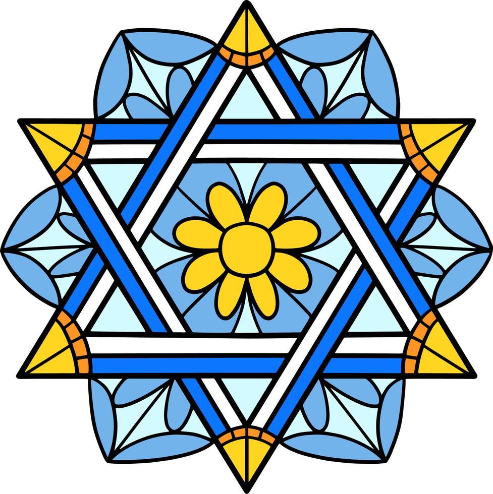 hanukkah stjärna av David tecknad serie färgad ClipArt vektor