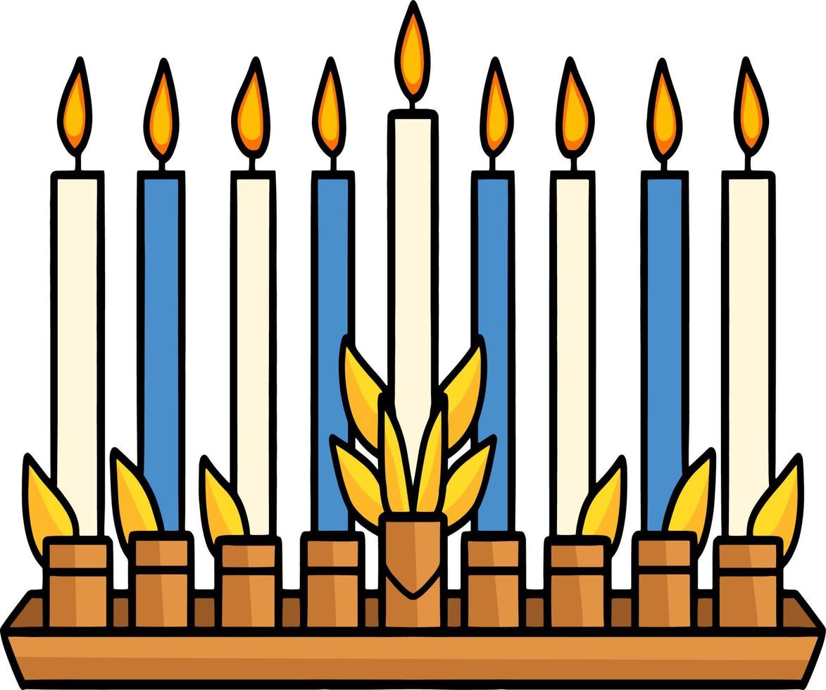 Chanukka Menorah Cartoon farbige Cliparts vektor