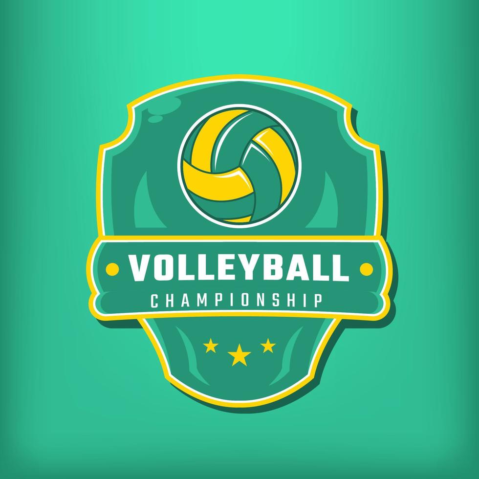volleyboll mästerskap vektor logotyp med skydda
