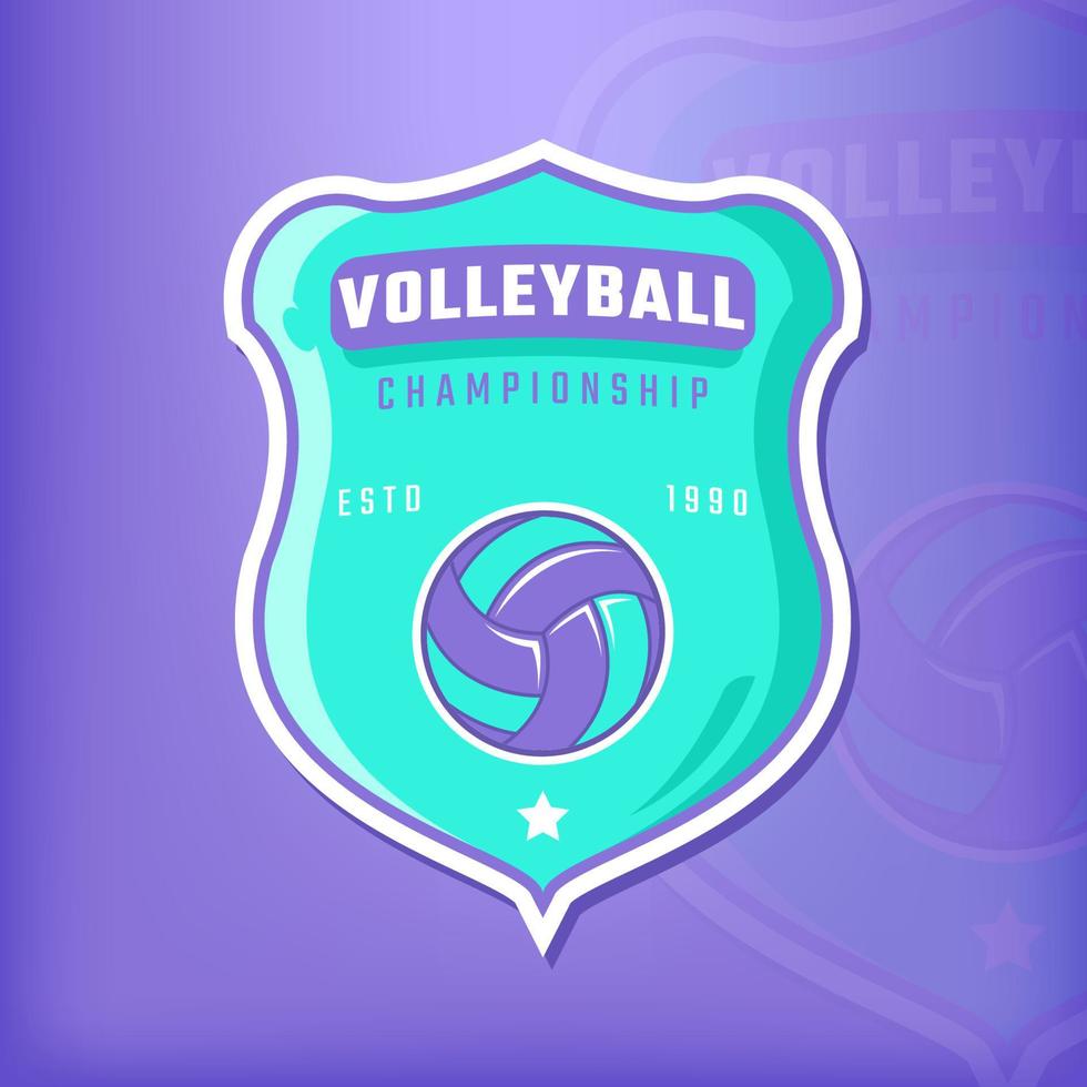 volleyboll klubb emblem med skydda vektor