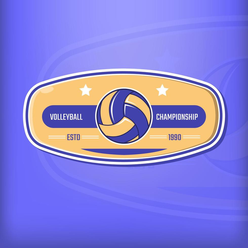 Volleyball-Logo-Design für Team, Label, Emblem vektor