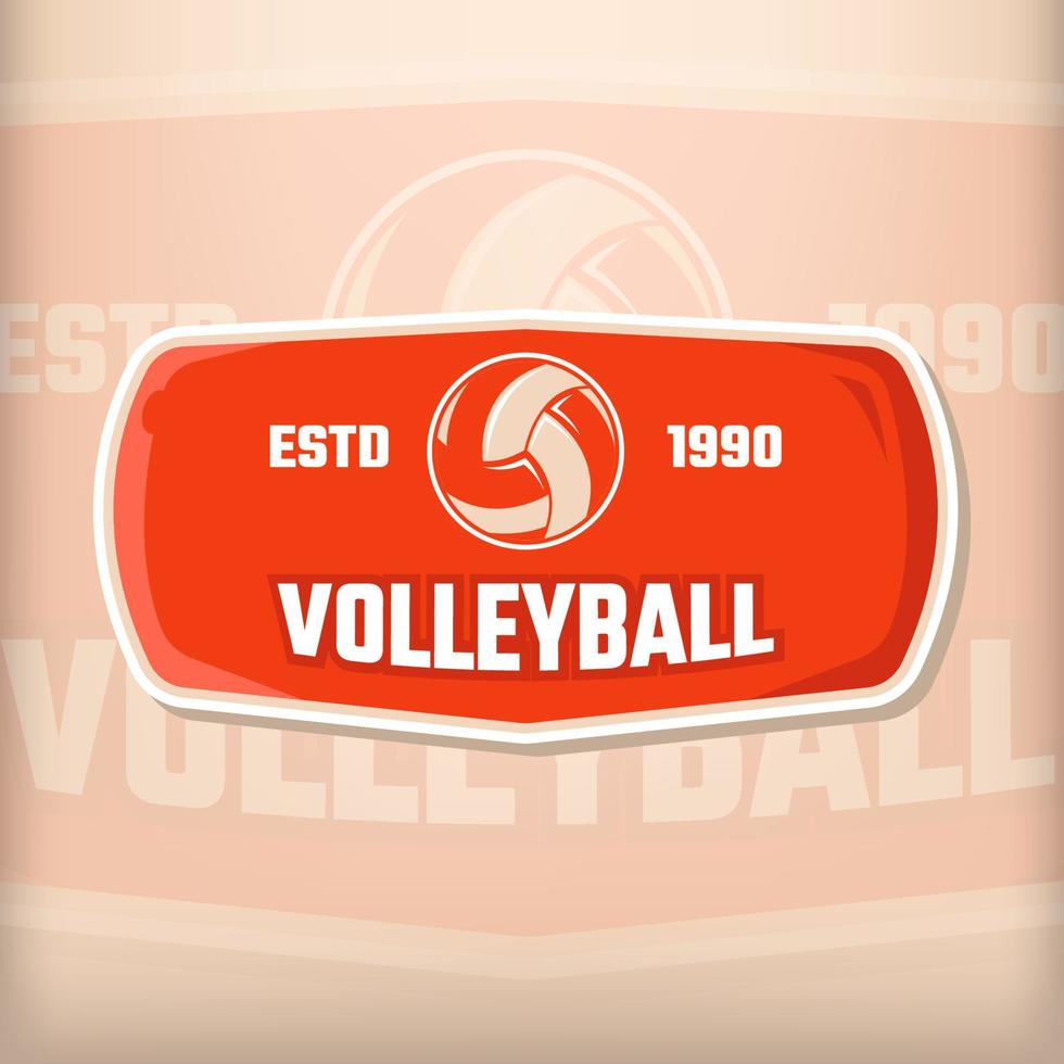 Volleyball-Sport-Logo-Emblem auf hellem Hintergrund vektor