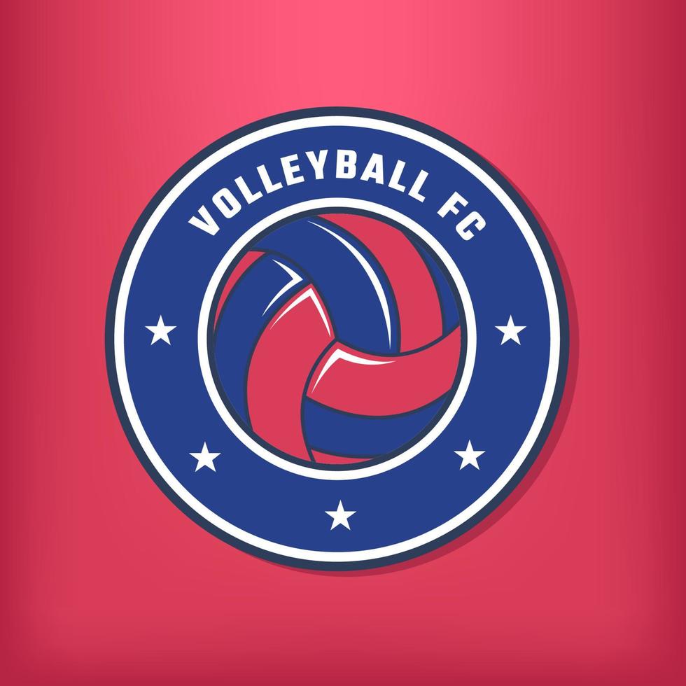 Volleyball-Sportlogo auf Kreishintergrund vektor