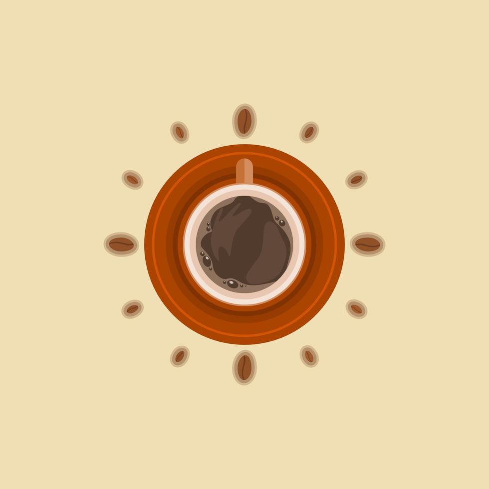 redigerbar topp se en kopp av kaffe och bönor som Kolla på vektor illustration för ytterligare element av Kafé eller företag relaterad design projekt med tid begrepp
