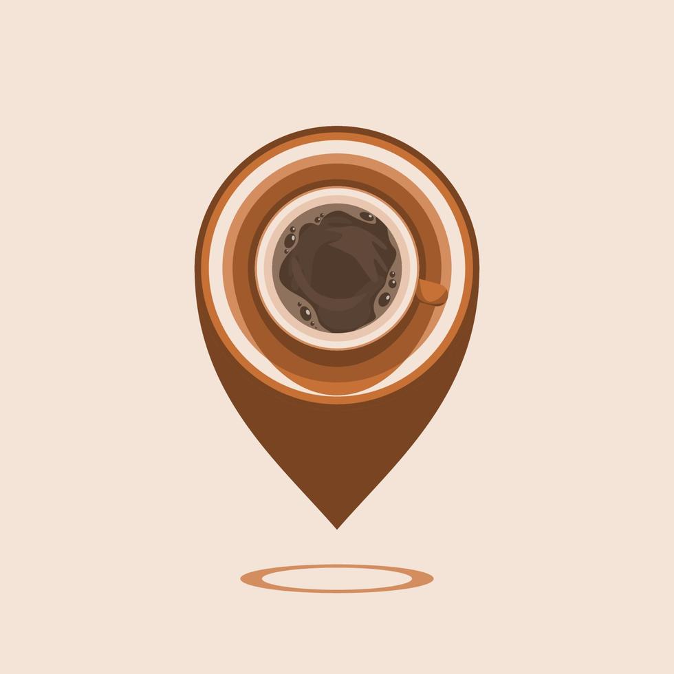 redigerbar topp se en kopp av kaffe vektor illustration som plats pekare för ytterligare element av Kafé eller företag relaterad design projekt med placera begrepp