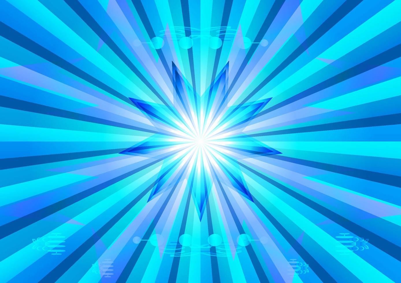 abstrakter hintergrund blauer stern sunburst explosion technologie grafikdesign muster vektorillustration vektor