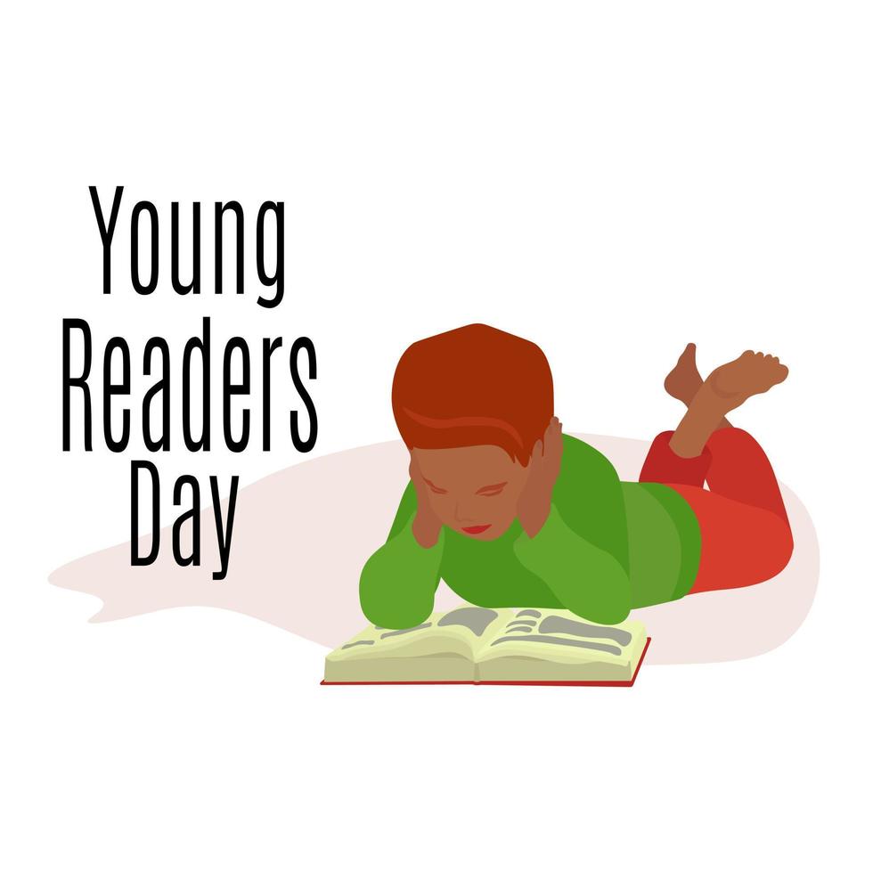 ung läsare dag, aning för affisch, baner, flygblad eller vykort vektor