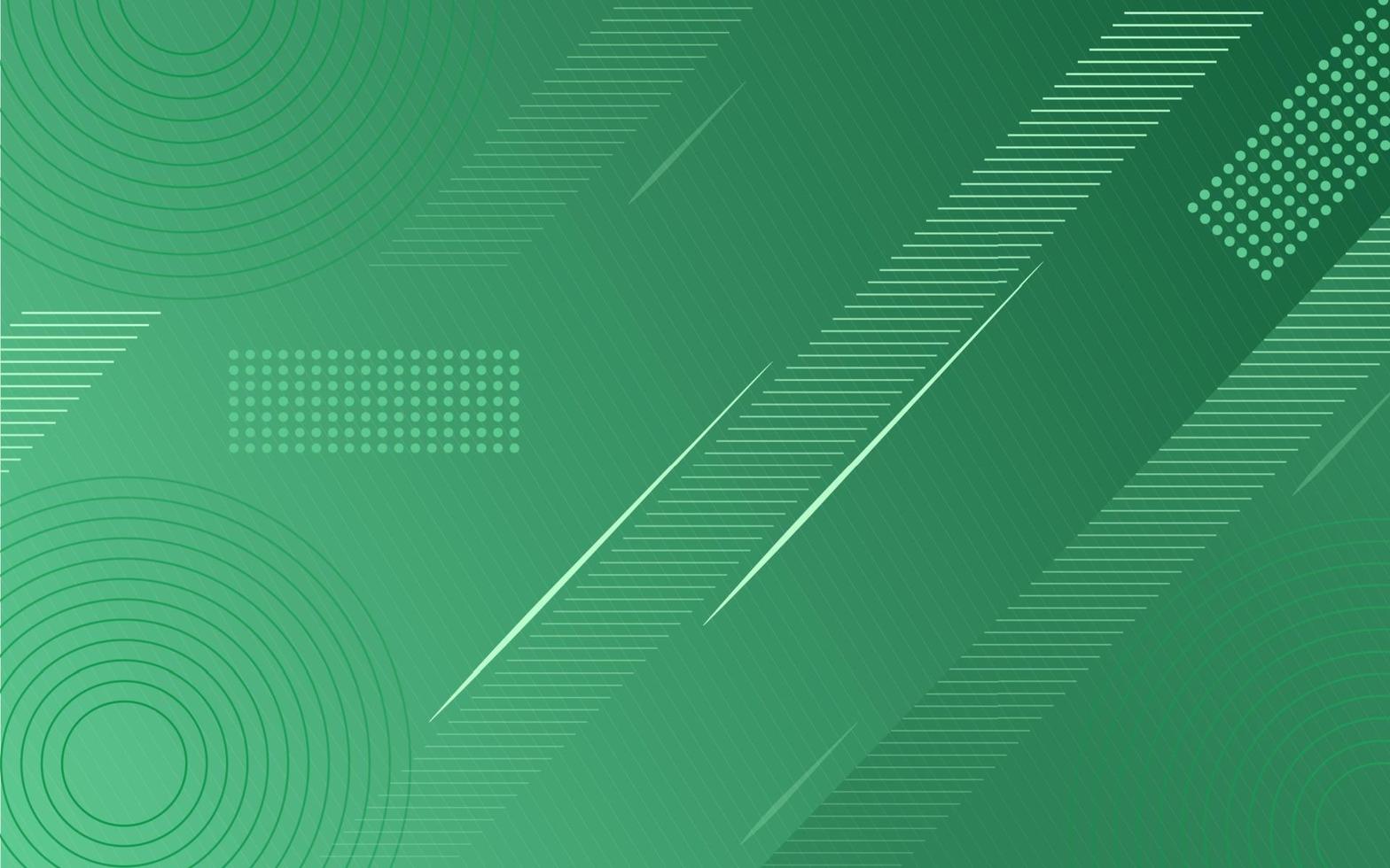 grüner Hintergrund mit Farbverlauf mit Memphis und Linienelementen vektor