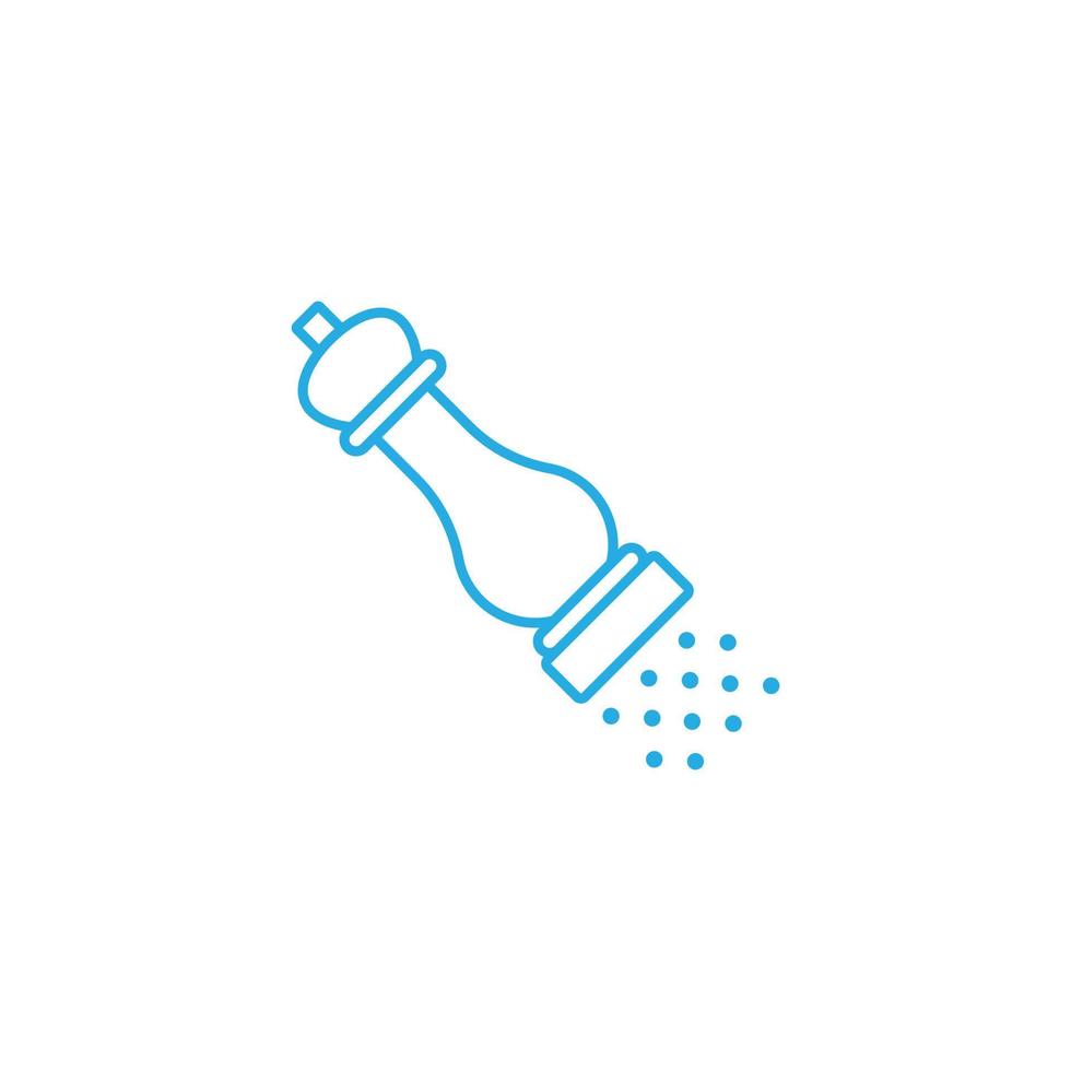 eps10 blauer Vektor Pfeffermühle oder Pfefferstreuer Liniensymbol isoliert auf weißem Hintergrund. Salz- oder Gewürzumrisssymbol in einem einfachen, flachen, trendigen, modernen Stil für Ihr Website-Design, Logo und mobile App