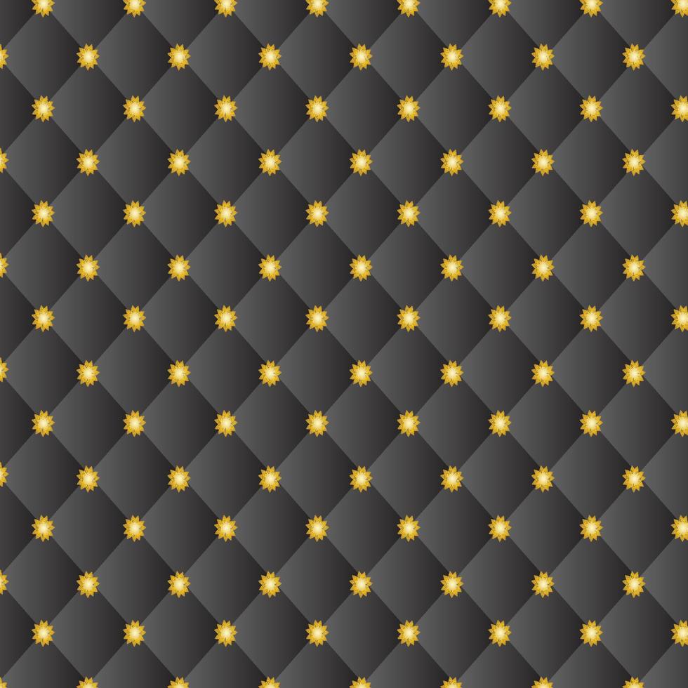 svart bakgrund med guld blomma mönster vektor
