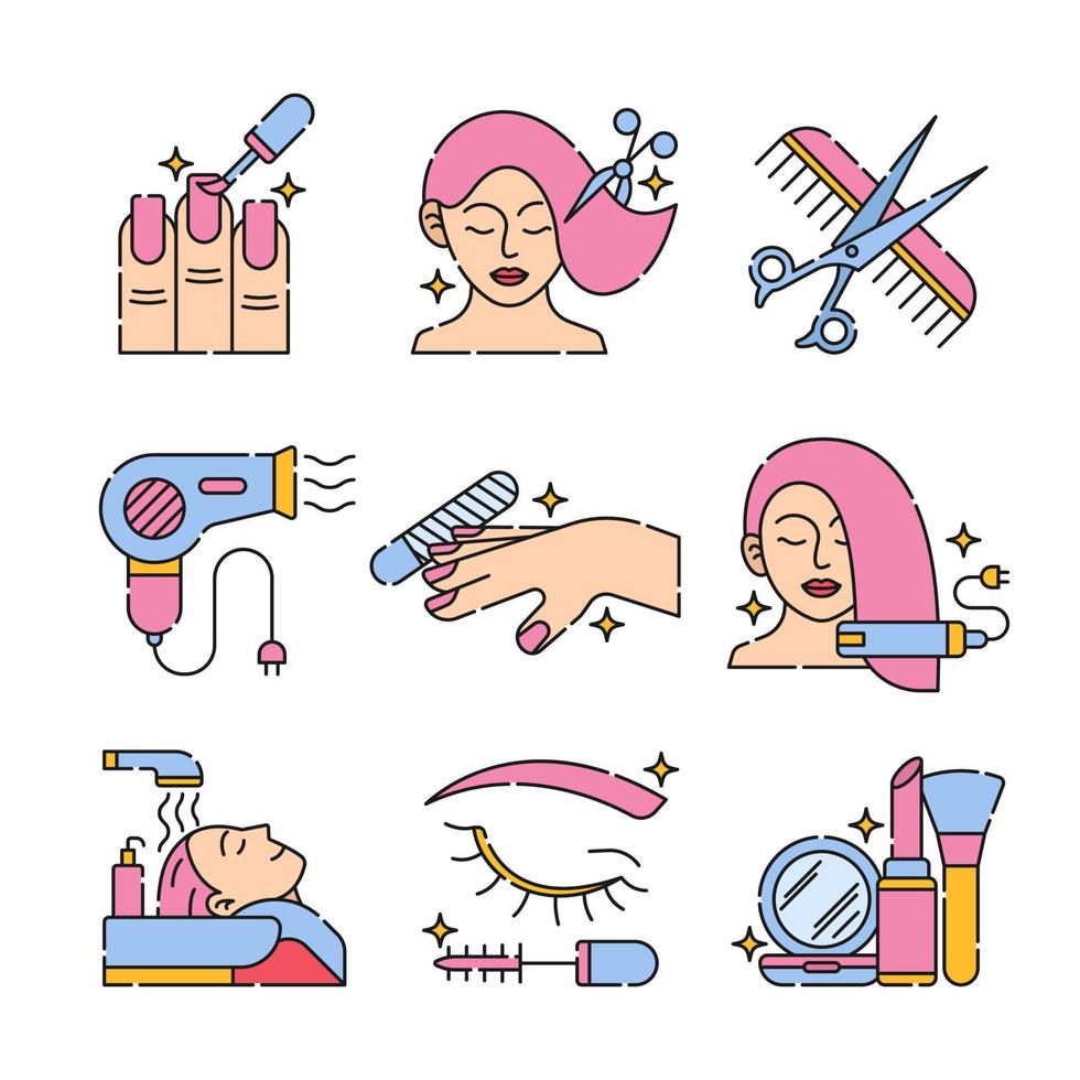 Beauty-Salon-Icon-Set vektor