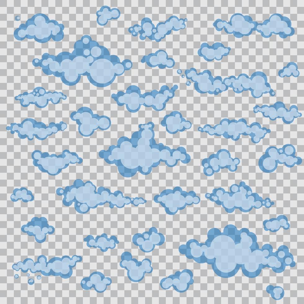 Satz von Karikaturenwolken isoliert vektor