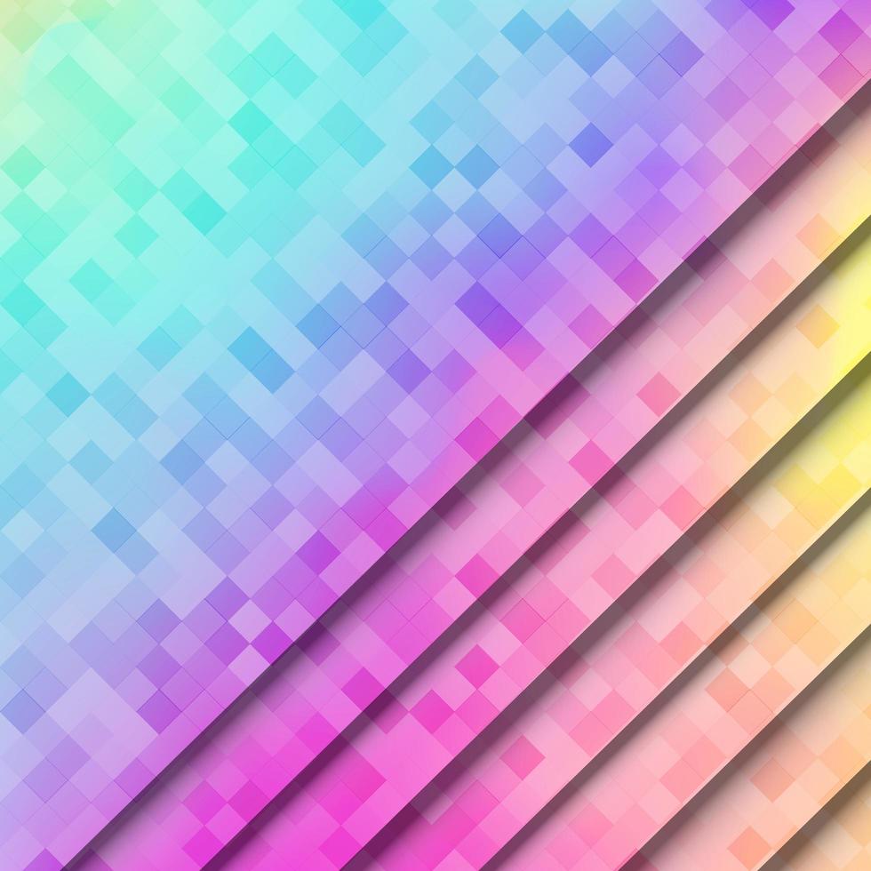 abstrakt, färgglad pixel kvadratisk bakgrund vektor