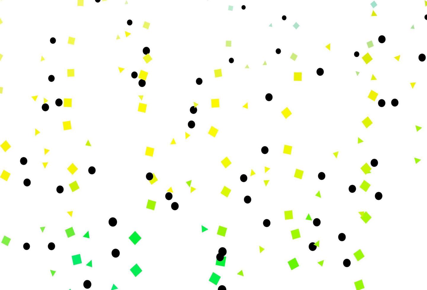 ljusgrön, gul vektormall med kristaller, cirklar, rutor. vektor