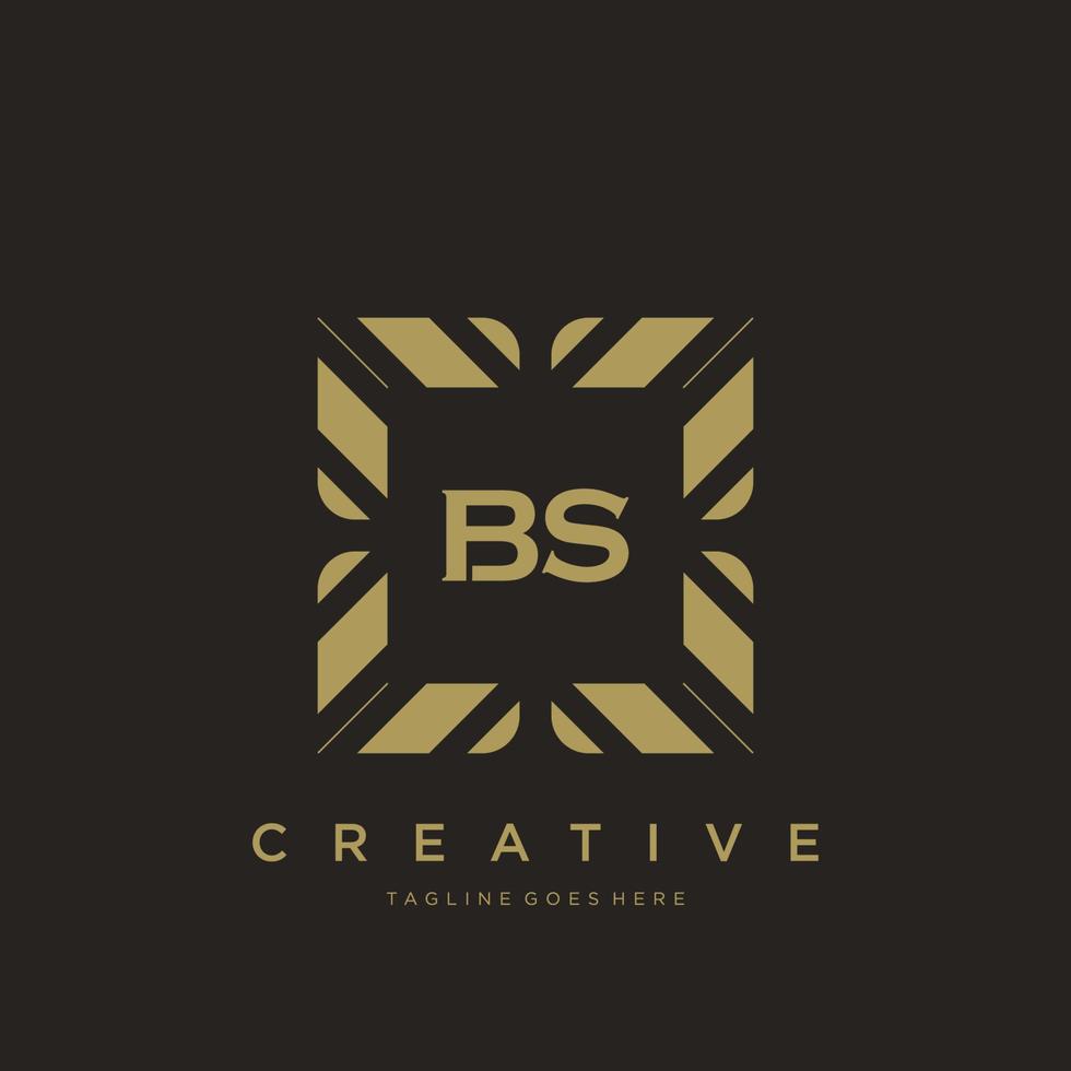 bs Anfangsbuchstabe Luxus Ornament Monogramm Logo Vorlage Vektor