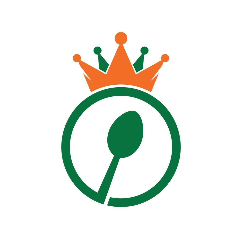 mat rike vektor logotyp design. kunglig mat logotyp begrepp.