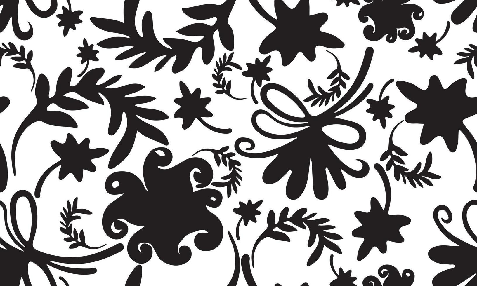sömlös mönster med svart krysantemum och löv för gåva omslag, textil, utskrift, tapet. vektor