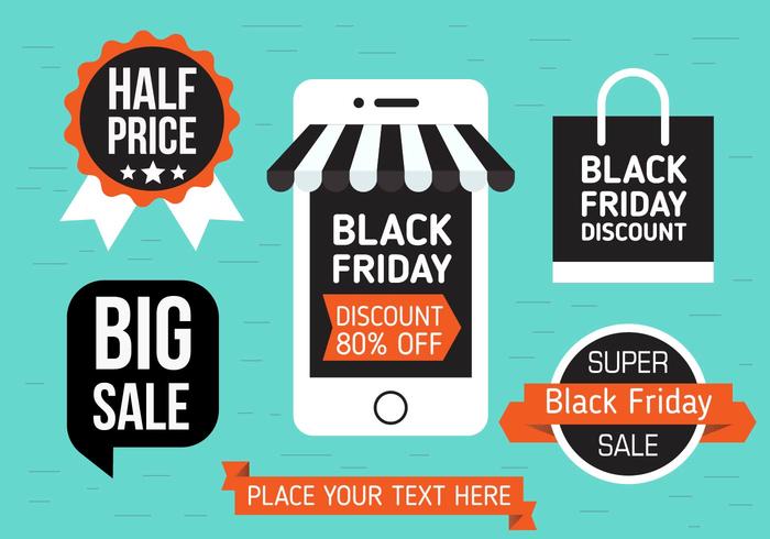 Kostenlose Black Friday Vector Shopping