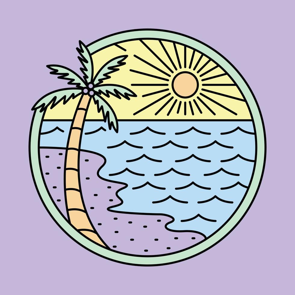 gute aussicht auf das meer im sommer grafische illustration vektorkunst t-shirt design vektor