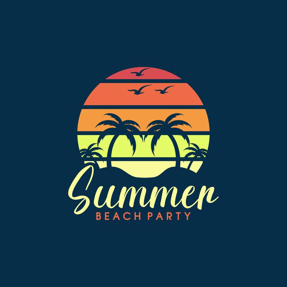 Strand-Sommer-Vektor-Logo-Illustration vektor