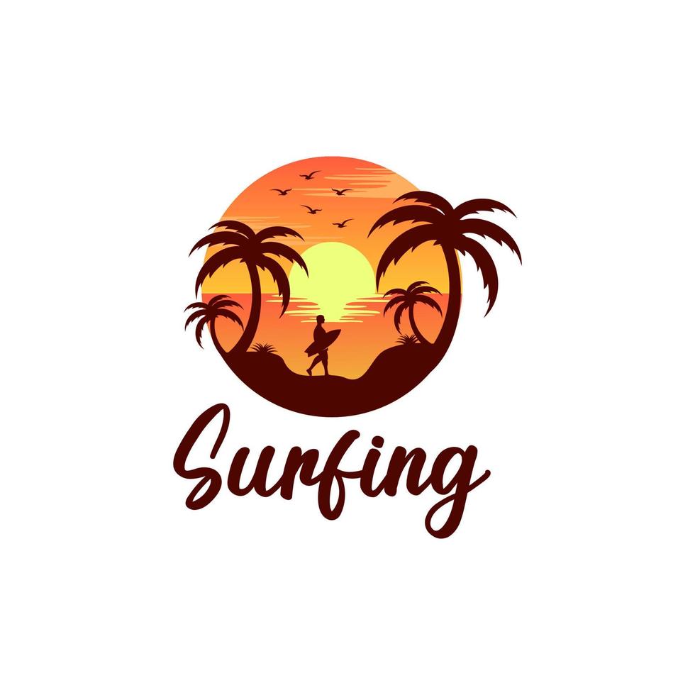 strand sommar vektor logotyp illustration