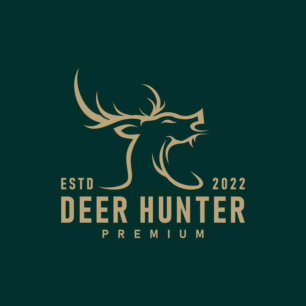 Deer Hunter Outdoor-Abenteuer-Logo vektor