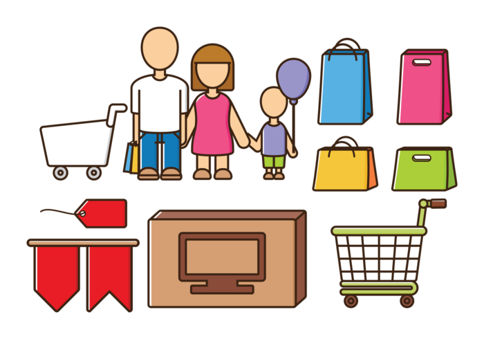 Familien-Shopping-Vektoren vektor