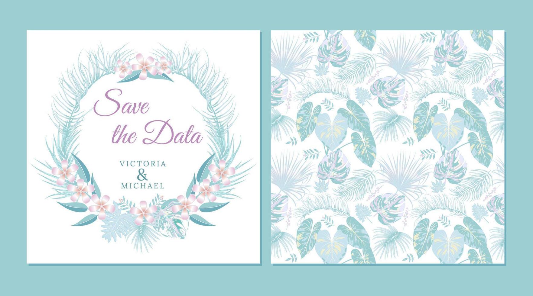 bröllop inbjudan kort design, blommig inbjudan, mjuk pastell färger vektor