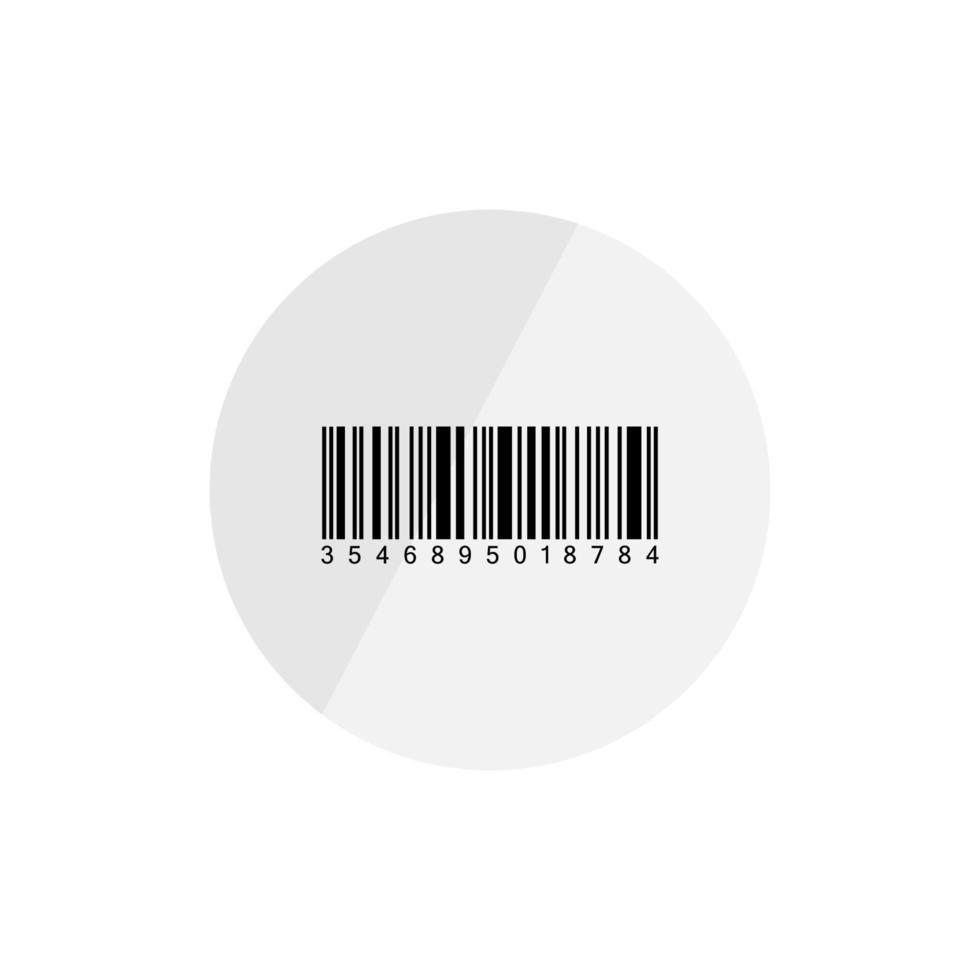 realistischer schwarzer barcode auf grauem kreis. Barcode-Vektorsymbol. Barcode-Symbol isoliert. Folge10 vektor