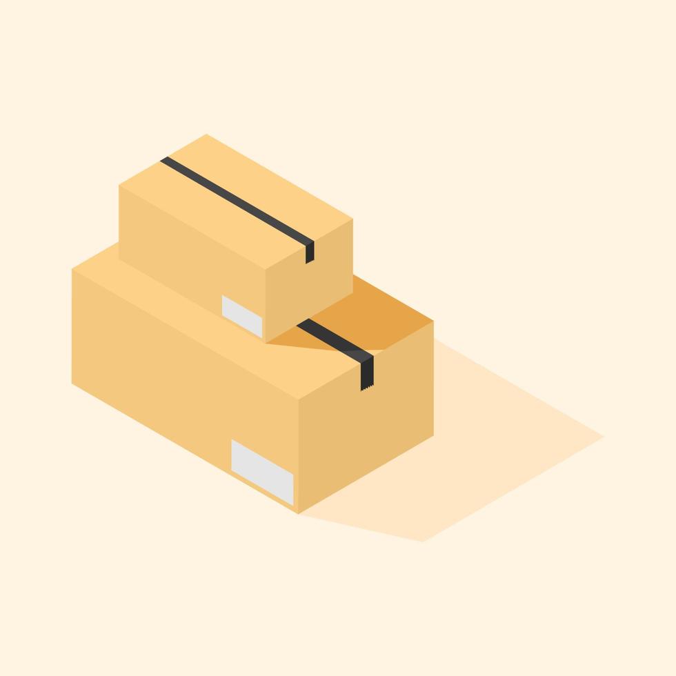 vektor isometrisk kartong förpackning låda för frakt.