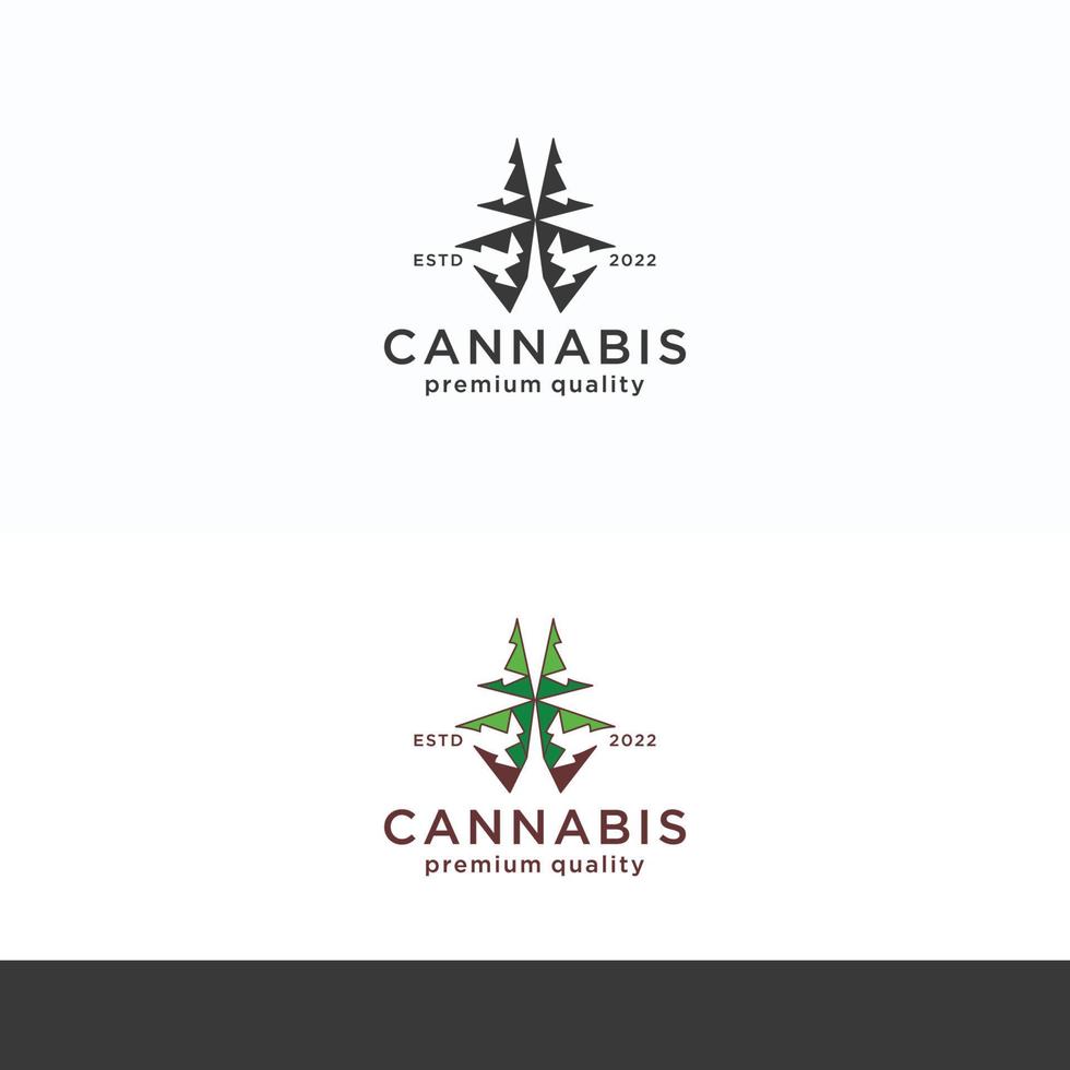 cannabis logotyp ikon vektor bild