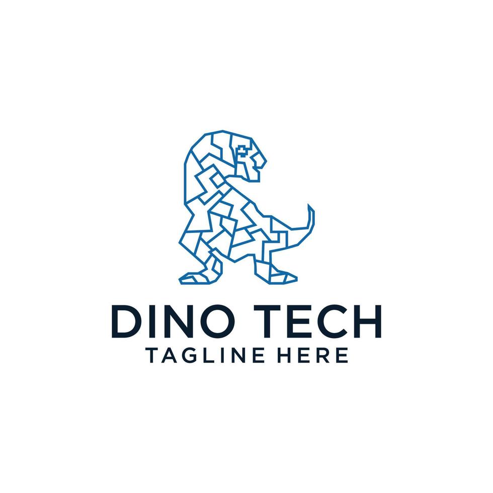 Dino-Tech-Logo-Symbol-Vektor-Bild vektor