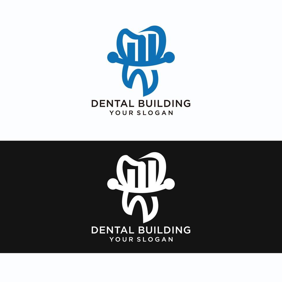dental byggnad logotyp design ikon mall vektor