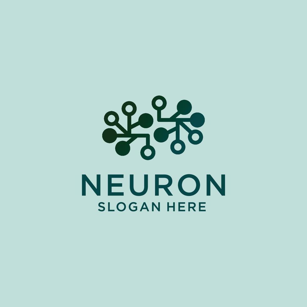 nervcell logotyp ikon vektor bild