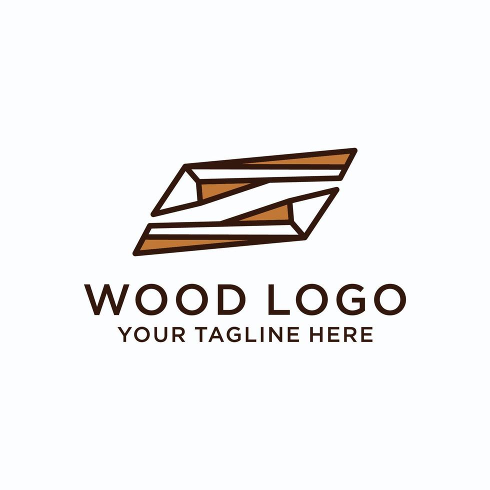 Holz-Logo-Design-Icon-Vorlage vektor