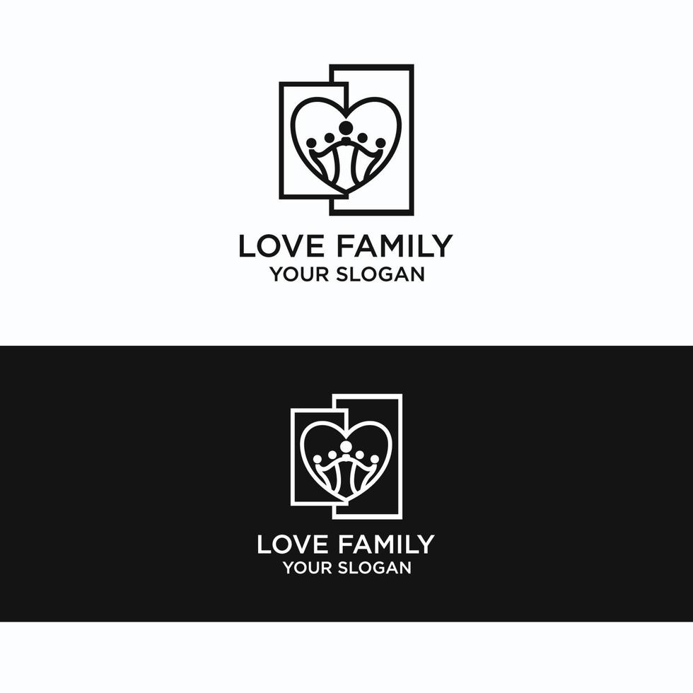 kärlek familj logotyp design ikon mall vektor