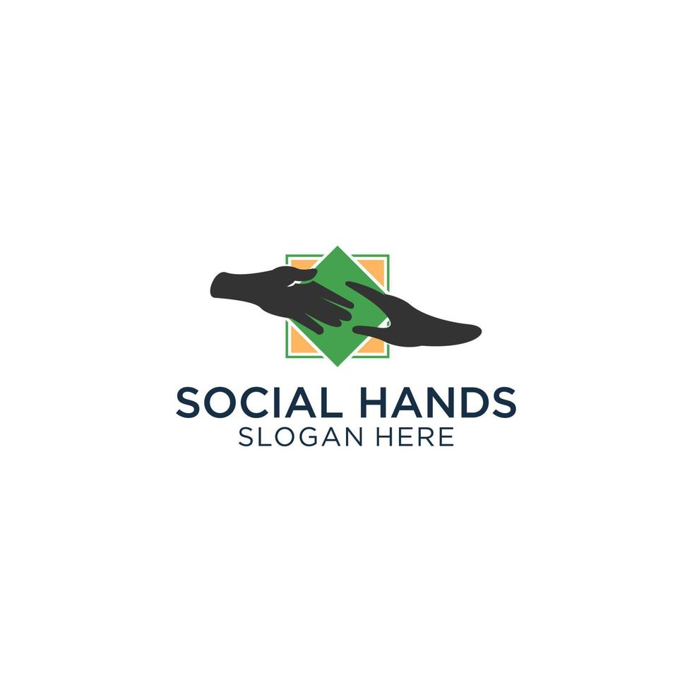 Logo-Icon-Design für soziale Hände vektor