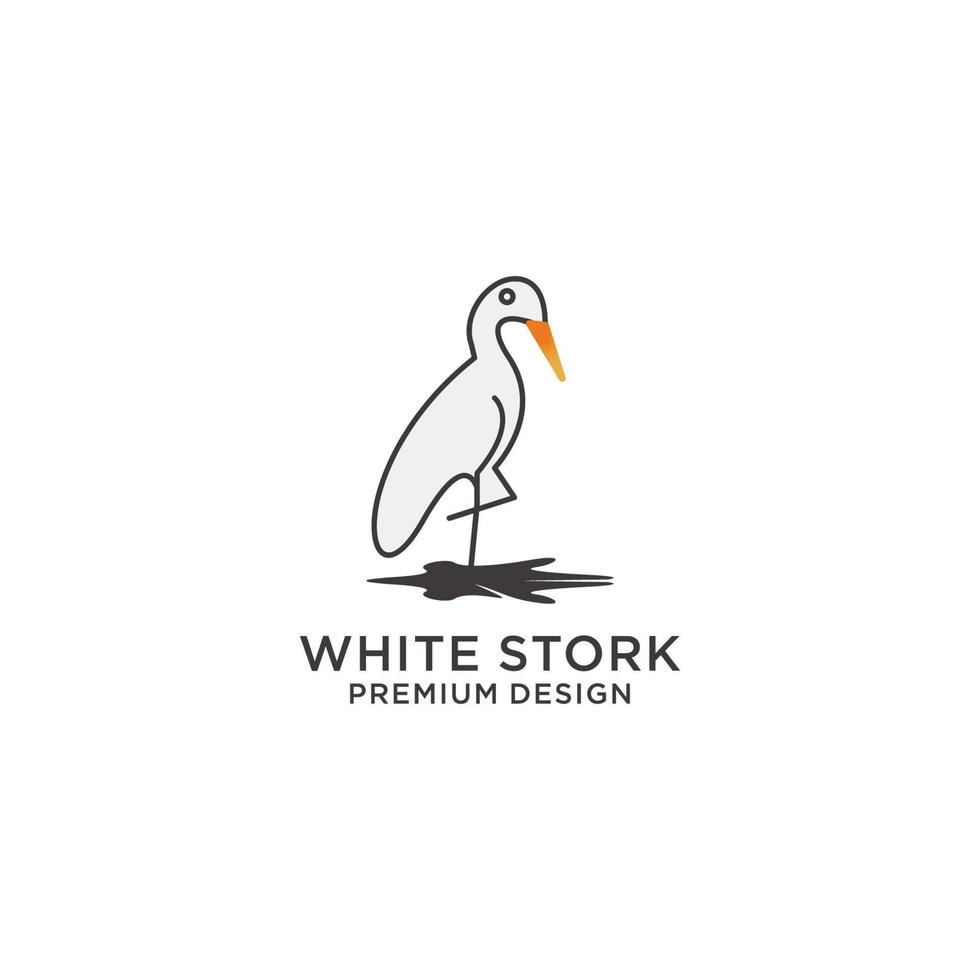 Symbolvorlage für das Design des Weißstorch-Logos vektor