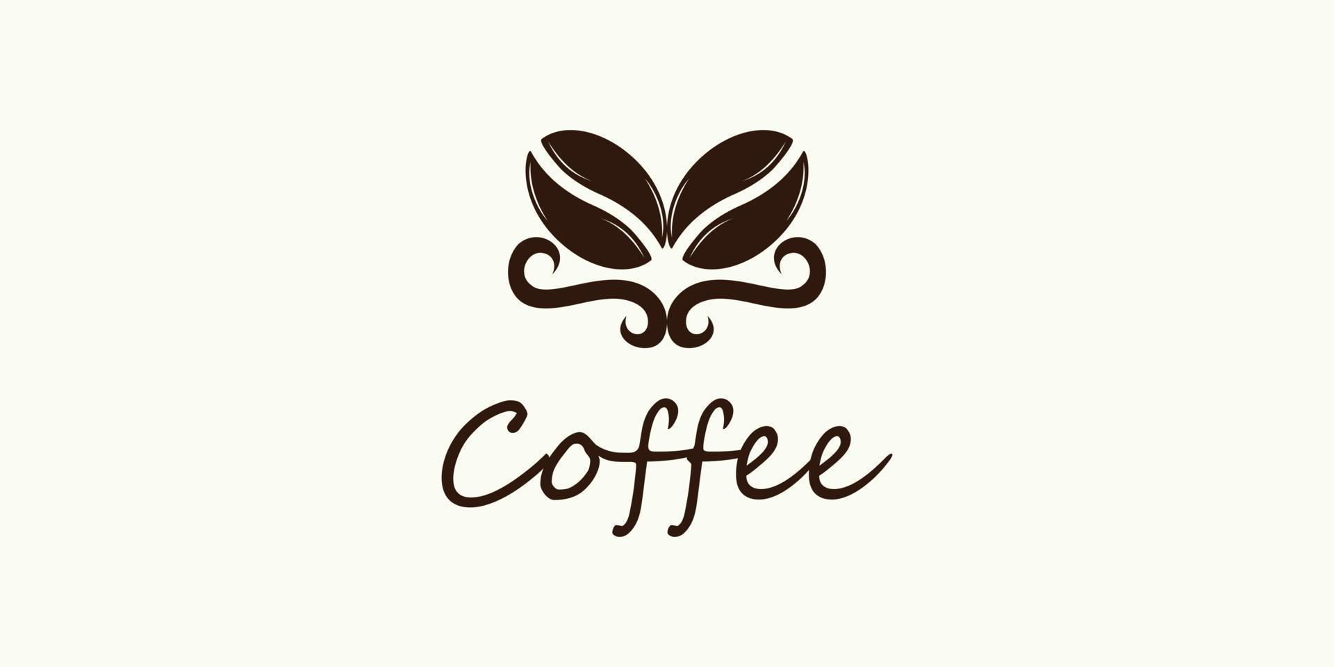 kaffe logotyp design för kaffe affär ikon med kreativ begrepp premie vektor