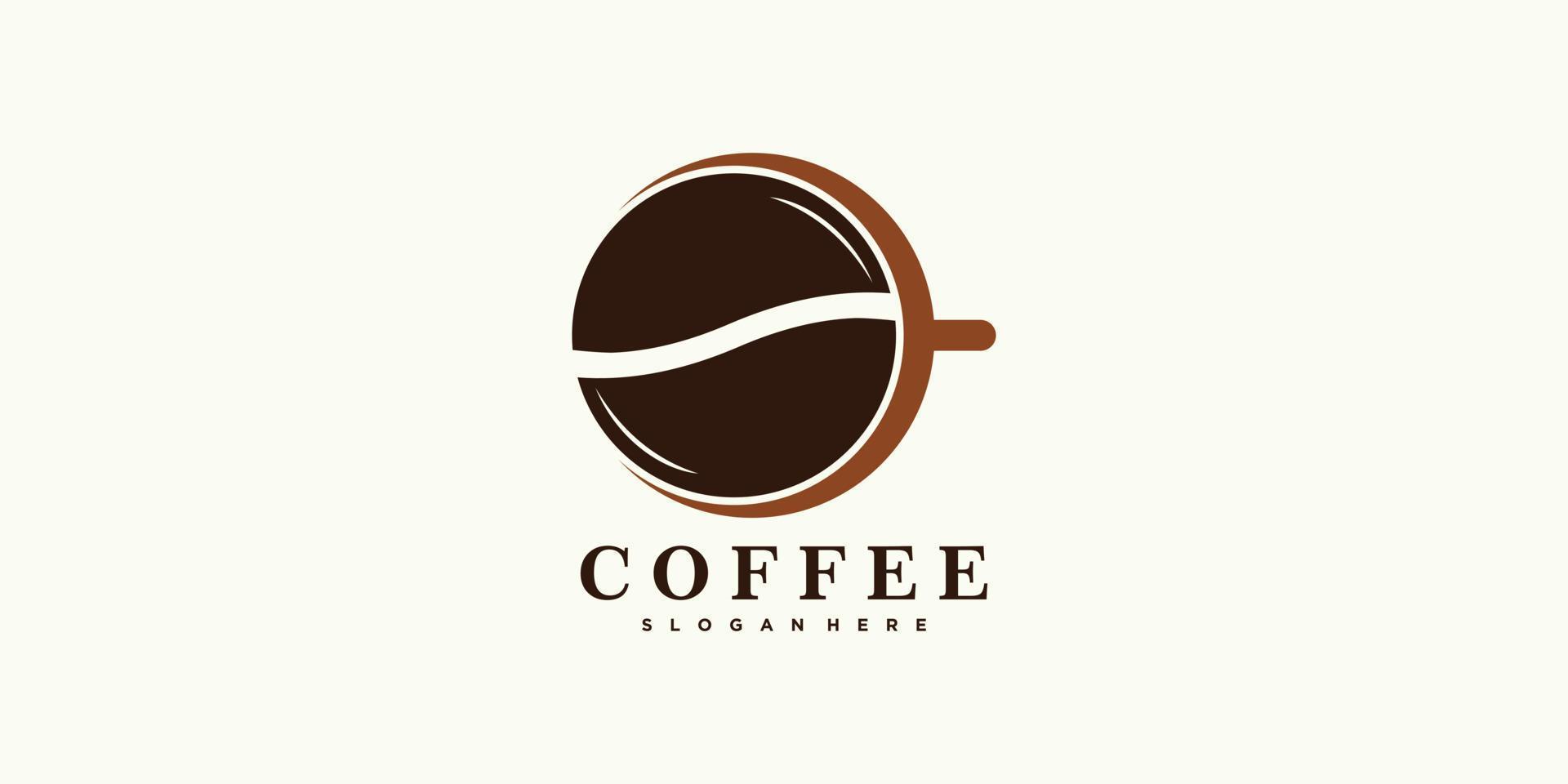 Kaffee-Logo-Design für Café-Symbol mit kreativem Konzept-Premium-Vektor vektor