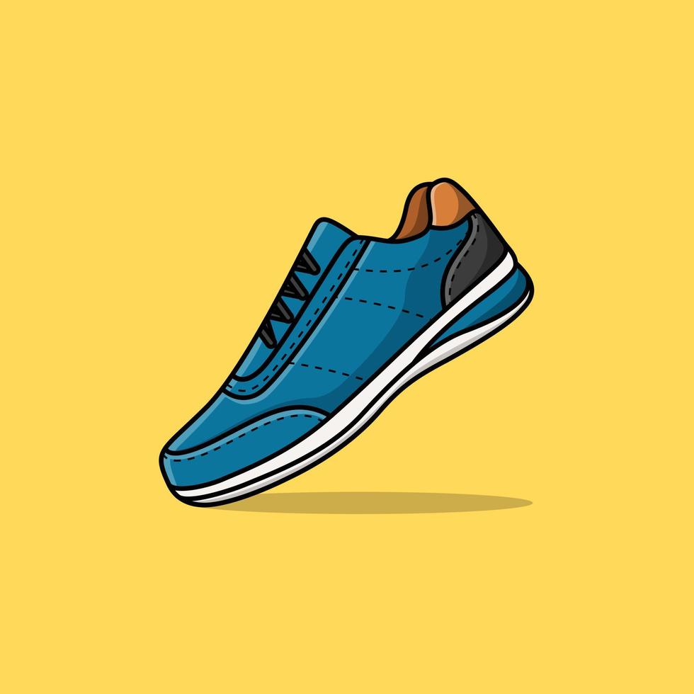 Vektor-Illustration. Paar blaue Textil-Sneaker-Sportschuhe. Schuhe zum Laufen. Vektor-Illustration. vektor