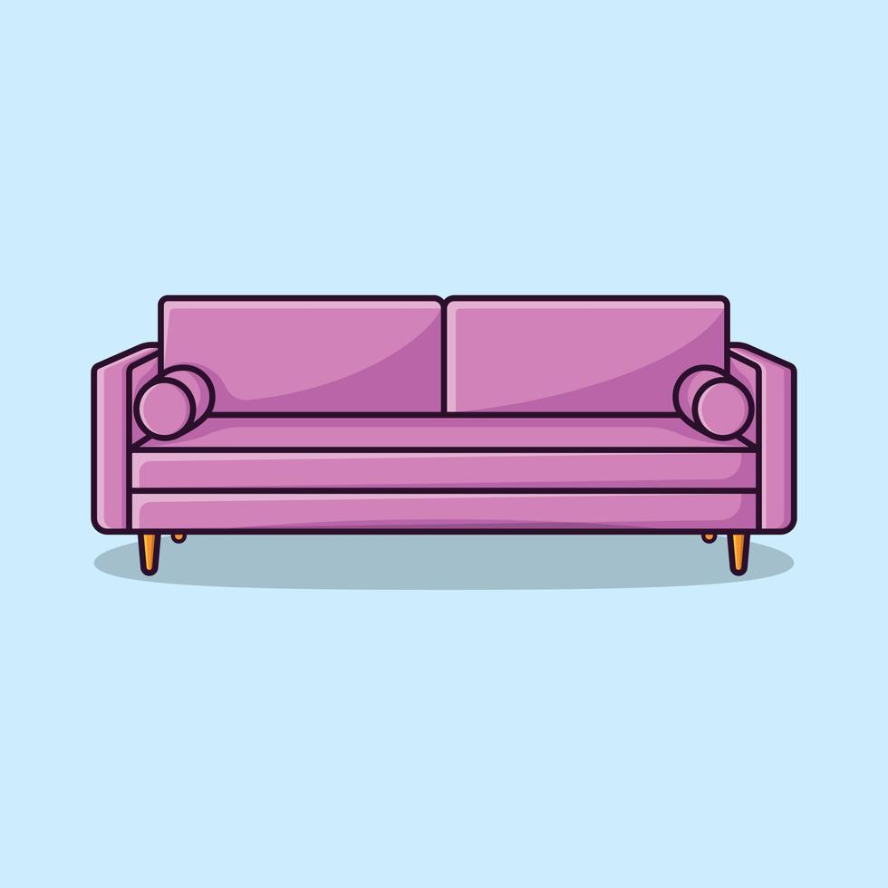 lyx stift vardagsrum soffa med prydnadskudde vektor design illustration