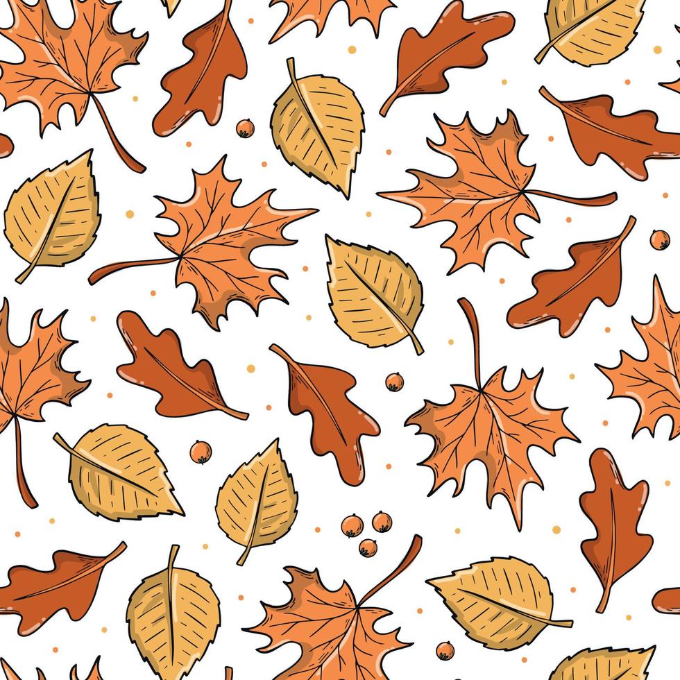 höst och tacksägelse sömlös mönster med faller löv. Bra för omslag papper, textil- grafik, stationär, barnkammare dekor, kläder, scrapbooking, etc. eps 10 vektor