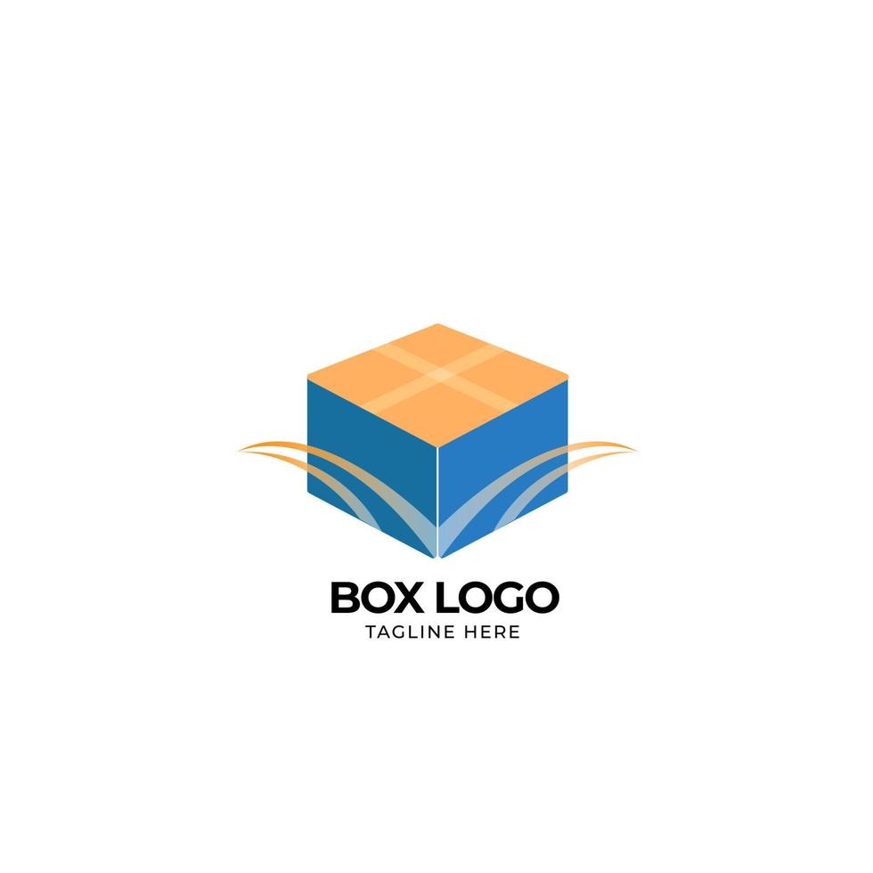 Logo-Box im flachen Stil mit Pfeil-Design-Vorlage vektor