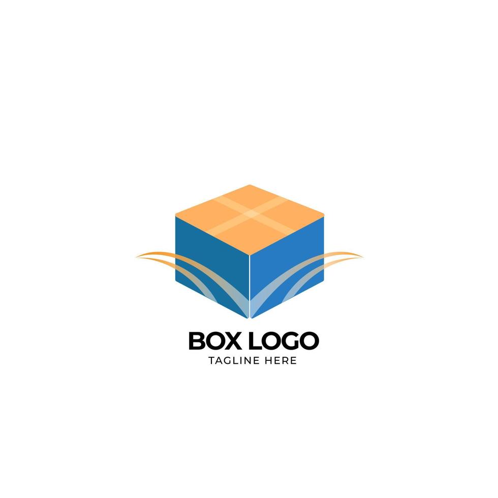 platt stil logotyp låda med pil design mall vektor