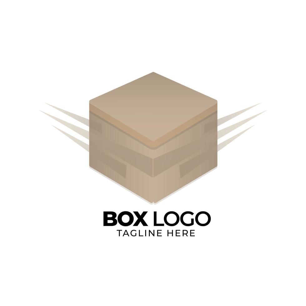 Farbverlauf-Logo-Box mit Pfeil-Design-Vorlage vektor
