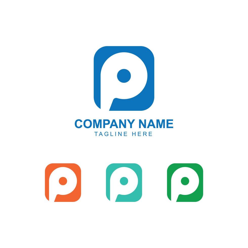 p brev logotyp design vektor illustration